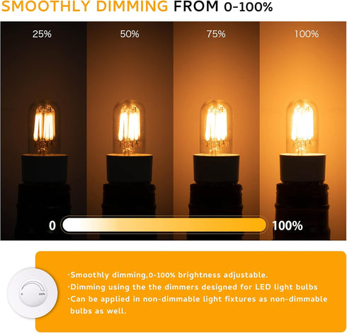 Dimmable Salt Lamp Bulbs E12 LED Night Light Bulbs 40 Watt Equivalent 4W,Small Filament Bulb for Candelabra,Sewing Machine,Ceiling Fan,Refrigerator,2200K Warm White 350LM,2 Pack by Sphoon