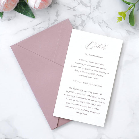 PONATIA 50 Pack A4 Envelopes, 4 1/4 x 6 1/8 Inches Dusty Rose Envelopes for Gift Cards, Wedding Details Cards