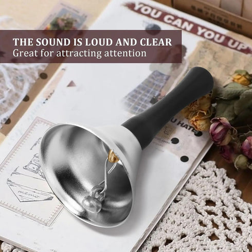 TsuvyXeg Hand Bell Loud Call Bells for School Wedding Christmas Church Alarm Ringing Dinner