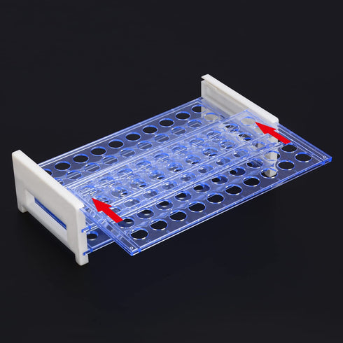 stonylab 3-Tier Detachable Blue Plastic Test Tube Rack, Tube Holder Stand for Laboratory Scientific Experiments