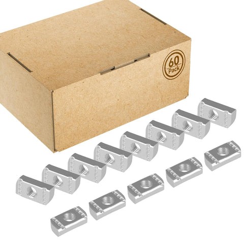 Strut Channel Nuts 3/8"-16 No Spring, Thickened Zinc Plated Strut Nuts for Strut Channel (60 Pcs)