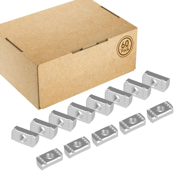 Strut Channel Nuts 3/8"-16 No Spring, Thickened Zinc Plated Strut Nuts for Strut Channel (60 Pcs)