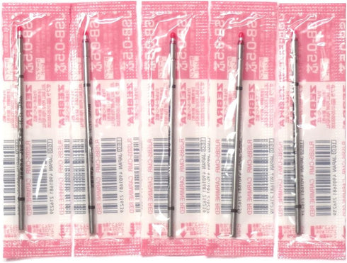 Zebra 0.5mm Carmine Red Gel Ink Refill for Zebra Multi Function Pen Shabo X Ballpoint Pen, 5 Pack (Japan Import)