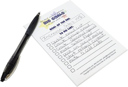 Sticky Note Pad Daily Checklist by Kenson Kids – 10 Pack (250 Sheets) - 4x6” Task Planner, Day Scheduling to do List, Goal Setting Organizational Tool for Children and Adults…