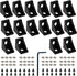 16 Set Black 2020 Series Aluminum Extrusion Profile Connector Set, Includes 16pcs Corner Brackets, 32pcs Nuts