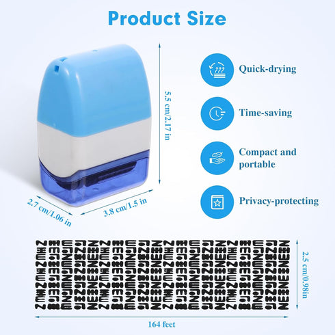 ZASZO 2 Pack Identity Theft Protection Roller Stamp, Protect Your ID Theft Protection Roller Stamp, Confidential Stamp