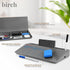 Birch Desktop Whiteboard (Charcoal) with Storage & Multiple Markers, Glass Dry Erase Board for Desk Top