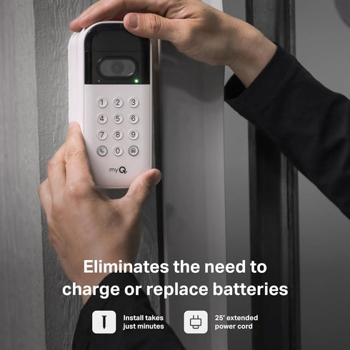 myQ Smart Garage Door Video Keypad Wired Power Adapter Kit-Works with Chamberlain, LiftMaster and Craftsman openers
