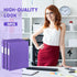 Henoyso 16 Pcs 1/2 Inch Purple 3 Ring Plastic Binders, Flexible Binders for School Office Home Supplies