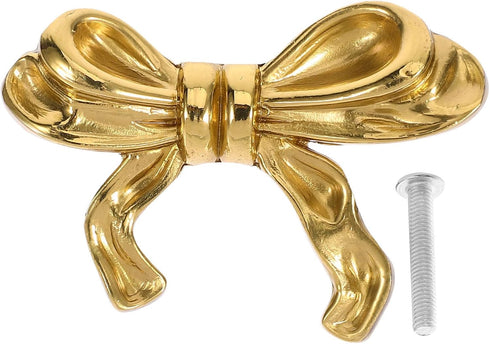 ABOOFAN Brass Bowknot Cabinet Knob Pull Handle 50x35x25mm Small Drawer and Dresser