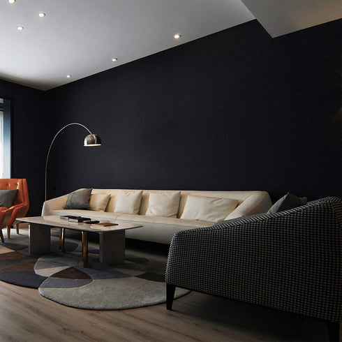 Mecpar Solid Black Wallpaper 15.7" x 118" Black Peel and Stick Wallpaper Matte Textured Black Contact Paper Vinyl Self-Adhesive Removable Thick Wallpaper for Rooms Walls Kitchen Countertop Cabinet by Mecpar