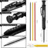 Hiboom 5 Pcs Mechanical Carpenter Pencil with 30 Pcs Refills, Needle Nose Tip Hole Marker for Woodworking