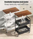 Mamba Travel 3-Tier 30in 2 Rolling Kitchen Cart - Lightweight Storage Cart with Solid Wood Tabletop & Lockable Wheels