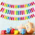 Doumeny 4Pcs Colorful Crayon Paper Banner Back to School Pencil Bunting Garland Colorful Pencil Hanging Bunting First