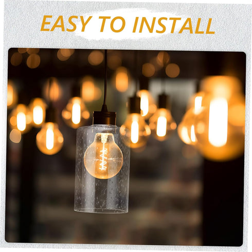 Clear Bubble Glass Lampshade Cylinder Replacement for Floor and Pendant Lights Transparent Decorative Shade with Smooth