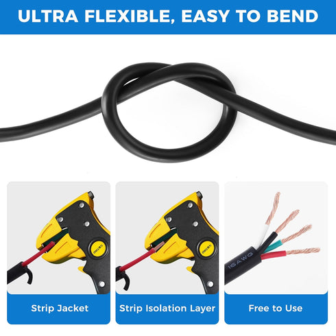 24/2 Gauge Electrical Wire, 2 Conductor Extension Cable, 25 Foot UL2464 Tinned Copper Wire for LED Lamps
