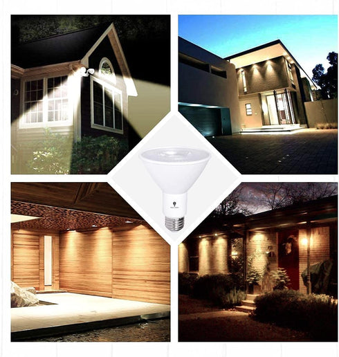 2 Pack PAR30 Bulbs 12W 100 1200 E26 5000K LED Flood Dusk to Dawn Light Outdoor Photocell Sensor Watt Equivalent Lumens
