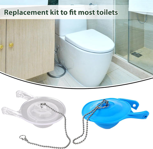Toilet Flapper Chain 9.8inch, 3PCS Stainless Steel Universal Replacement with Hook and Ring for Most Flappers