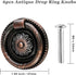 6pcs Red Bronze Cabinet Knobs, Drop Ring Drawer Pulls Round Dresser Knobs Handles with Screws, Vintage Drawer Knobs Pulls Handles Hardware for Kitchen Cupboard Vanity Nightstand