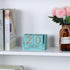 Wooden Desk Calendar Blocks, Perpetual Date Block for Teachers, Rustic Decoration, Small Home Desktop Decor (Ocean Blue)