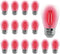 S14 LED Light Bulb 2W Red Outdoor Replacement Bulbs, Shatterproof Waterproof, E26 E27 Base, 15-Pack