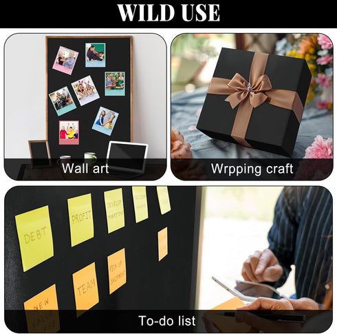 Black Bulletin Board Roll, Reusable Waterproof Erasable Fabric for Classroom Decor, 15.7" x 472.44"