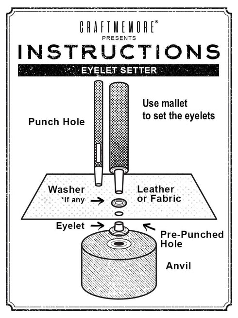 CRAFTMEMORE Grommet Tool Kit - 2mm Eyelet Setting Tool with Hole Punch Cutter & 100 Grommets