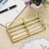 Hipiwe 8 Countertop Glass Business Card Holder Stand Slot Name Cards Display Storage Holder Gold Metal Business Cards