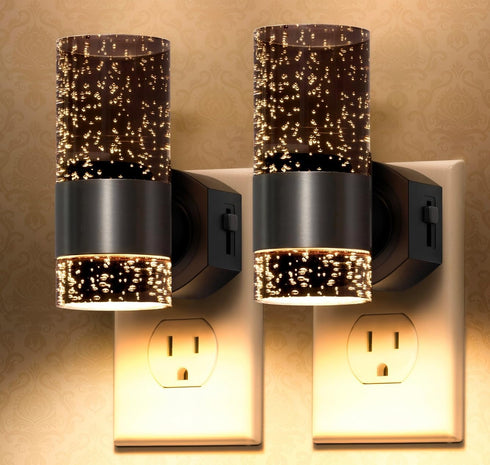 DALUXshop LED Dimmable Night Lights Plug into Wall, 2-Pack Bright Plug in Nightlight,