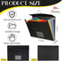 Glenmal 10 Pcs 7 Pocket File Folders, Expanding Organizer with Labels, A4 Letter Size for Office Use, Black