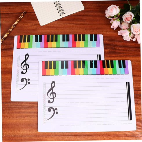 Exercise Board Reusable Stave Whiteboard, Writable Staff Teaching Whiteboard for Piano Stave Cards Notation Tool