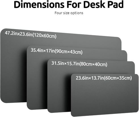 YSAGi Leather Desk Pad Protector, Large Non-Slip PU Leather Desk Blotter, Waterproof Writing Pad for Office (Dark Grey)