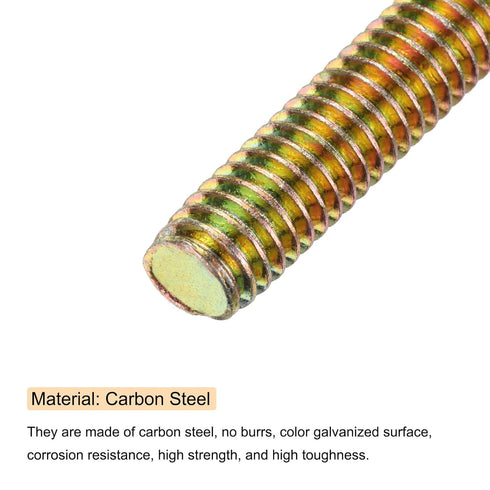 uxcell 60pcs Fully Threaded Rods 5/16 x 5 Inch Carbon Steel All Thread Studs for Furniture Garden Railing