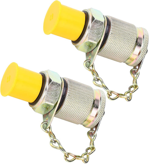 2Pcs Hydraulic Pressure Test Coupling Kit, High Pressure Hose Fitting for Hydraulic System Pressure Detection
