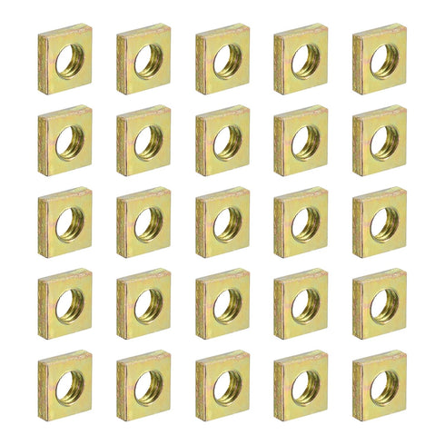 uxcell M6-1x3.2 Square Nuts, Carbon Steel Zinc Plated Fasteners for Home Repairs, Colorful 200pcs