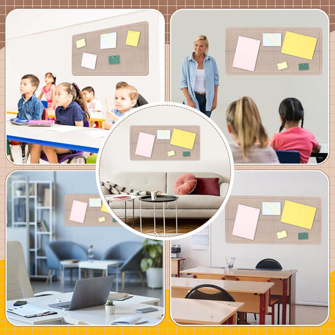 Large Felt Board Alternative Foldable Bulletin Cork Board for Wall, Decorative Pin Board with Textured Paper