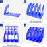 SAYEEC 4 Compartment File Holder Storage Folder, Blue Desktop Organizer, Thicken Plastic for Office School Students