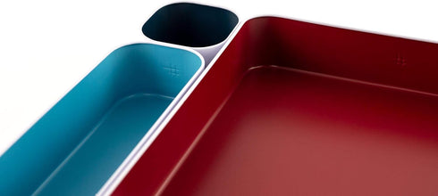 Three by Three Seattle 5 Piece Metal Organizer Tray Set for Storing Makeup, Stationery, and More