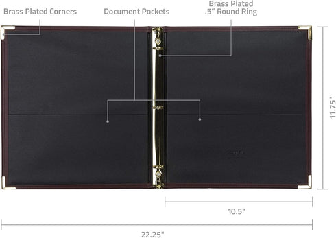 Samsill Classic Collection Executive Presentation 3 Ring Binder, Half Inch, Burgundy, Holds 100 Sheets