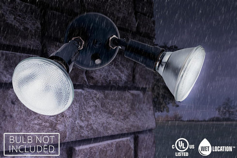 120 2 150W 300PR 120 M12) Lithonia Lighting Adjustable Dusk Dawn Security Light, Twin Par Outdoor Flood Light Holder