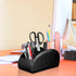 SITHON Remote Control Holder with 5 Compartments, PU Leather Remote Caddy Desktop Organizer for TV, Media Players, Black