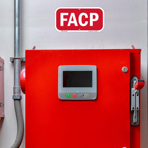 SmartSign FACP Sign (Fire Alarm Control Panel) 6" x 12" Reflective Aluminum, Made in USA