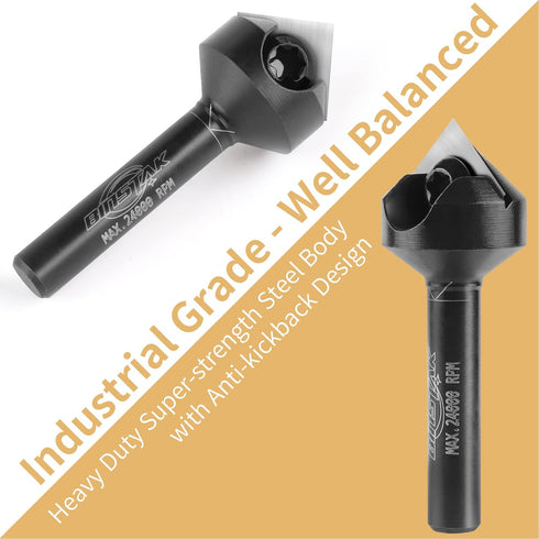 BINSTAK 90 1/4 Inch Degree V Groove Router Bit Shank, Carbide Insert Wood CNC Router Bits for Woodworking Engraving