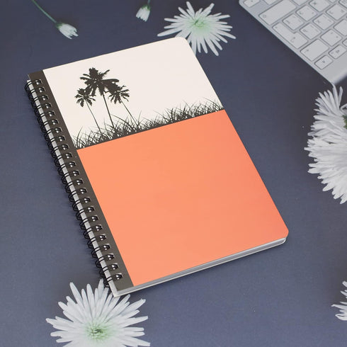 Yansanido Spiral Notebook, 4 Pcs A5 Thick Tree Design, 80 Sheets - 160 Pages, 4 Color Ruled Journals for Study and Notes
