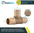 SharkBite 1 Inch Crimp Tee, Brass Plumbing Fitting for PEX Pipe