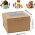 OAMCEG 100 PCS Individual Cupcake Boxes with Window and Stickers, 4x4x3 Inch, Small Cake Boxes, Pastry Carrier