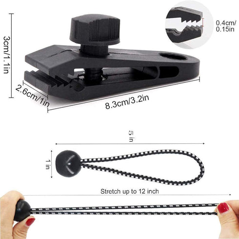 Tarp Clips Lock Grip, 20 Pack Heavy Duty Tarp Clamps, Shark Tent Fasteners Clips Holder