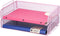 Easepres 2 Tier Stackable Desktop Document Tray Organizer - The Mesh Collection, Pink