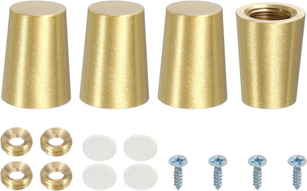 uxcell 4Pcs Brass Cutting Board Feet, 0.59" x 0.79" Non Slip Mini