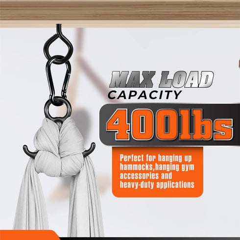 2PCS 5Inch Plated Screw Eyes Hook & 2PCS 8MM Snap Hooks for Securing Cable Wires, Hammock Stand, Indoor & Outdoor